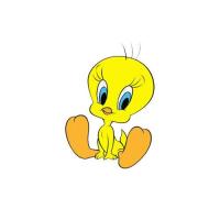 ราคา ตัวรีดติดเสื้อการ์ตูนTweety นกเหลือง F 110 สติกเกอร์รีดติดเสื้อ (17221778169)