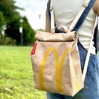 ราคา L77 กระเป๋าเป้ทรงถุงพับ เนื้อผ้าโพลีเอสเตอร์ กันน้ำ ไซส์ใหญ่ IKEA STARBUCK MCdonald Dunkin (16520446775)
