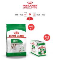 ราคา เซตคู่สุดคุ้ม Royal Canin Mini Adult 4kg ยกกล่อง 12 ซอง Royal Canin Mini Adult Pouch Gravy อาหารเม็ด อาหารเปียกสุนัขโต พันธุ์เล็ก อายุ 10 เดือนขึ้นไป ซอสเกรวี่ Dry Dog Food Wet Dog Food โรยัล คานิน (2