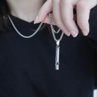 ราคา สร้อยคอผู้ชาย สร้อยคอชาย สร้อยคอเกาหลี Simple Silver Cool สไตล์โลหะผสมผู้หญิง Hip Hop นกหวีดสร้อยคอโซ่เหล็กไทเทเนียมสร้อยคล้องคอสร้อยคอ (8936420036)
