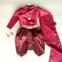 ราคา ธีรตี ชุดไทยเด็ก แบรนด์ Kittivara งานตัด คุณภาพสูง ชุดไทยเด็กหญิง ชุดเซ็ตสีแดง โจงกระเบน การะเกด ละครไทย บุพเพสันนิวาส (18029704979)