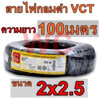 ราคา สายไฟกลมดำ VCT 2x2 5 สายดำ2แกน ความยาว100เมตร สายไฟหุ้มฉนวน2ชั้น สายไฟกลมดำ (21230475767)