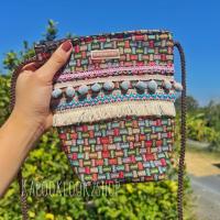 ราคา กระเป๋าผ้าทอ กระเป๋าสะพายแต่งพู่ ตกแต่งไม่ซ้ำแบบ กระเป๋าสะพายข้าง แฮนด์เมด handmade kapooklook ตกแต่ง (9583512990)
