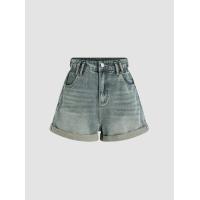 ราคา Cider Denim Roll Hem Wide Leg Shorts (20482033356)