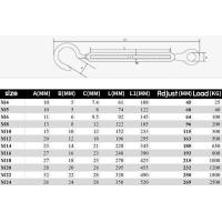 ราคา เกรียวเร่ง สแตนเลส SUS 304 ขนาด M4M5M6M8M10M12 Stainless Steel Turnbuckle Hook Eye (19509657912)