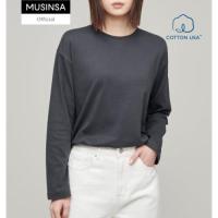 ราคา MUSINSA STANDARD WOMENS RELAXED CREW NECK LONG SLEEVE T SHIRT DARK GREY (21043806555)