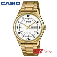 ราคา Casio Standard นาฬิกาข้อมือผู้ชาย สายสเตนเลส รุ่น MTP V006G 7BUDF สีทอง หน้าปัดขาว (11167714794)