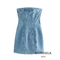 ราคา Kondala กางเกงยีนส์ทรงตรงเซ็กซี่สีฟ้ามินิชุดเดรสปาร์ตี้ผู้หญิง Y2K สไตล์สตรีทยีนส์ทรงสอบเว้าหลังชุดเดรสบอดี้คอนแฟชั่น2024 (21170263433)