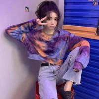 ราคา พร้อมส่ง เสื้อแขนยาวสเวตเตอร์แขนยาวทรงหลวม เสื้อแขนยาวลายมัดย้อม เสื้อแขนยาวมัดย้อม (17243503338)