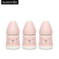 ราคา Suavinex แพ็ค 3 ชิ้น ขวดนม ลาย HYGGE รุ่น Premium polyamide wide neck bottle with round teat ขนาด 150ml เหมาะสำหรับอายุ 0 เดือน (19652307919)