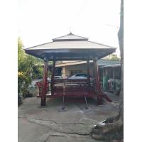 ราคา ศาลาไม้สักทองแท้ เหย่งเสาเอียง ขนาด 3 3 ม เสากลมเพิ่มความสูงเสา2 5 ม (11003467570)
