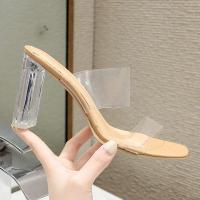 ราคา รองเท้าส้นสูง สายรัดใส ส้นแก้วหนา รองเท้าแฟชั่นเกาหลี สีเรียบหรู ใส่สบาย รองเท้าส้นสูงใส รองเท้าส้นสูง 7 9 ซม (15336625460)