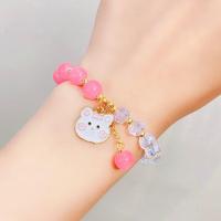 ราคา สร้อยข้อมือ กำไลแขนคริสตัล V4 กำไล1 เส้น 2สี จี้การ์ตูนน่ารักๆ สายยืดตามข้อมือ พร้อมส่งจากไทย (18238389106)
