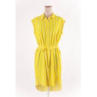 ราคา g2000 เดรสคอปกแขนกุด ผ้าพิมพ์ลาย มีสายผูกคาดเอว กระดุมหน้า ป้ายแบรนด์ระบุไซส์ 34 Preloved (20674938528)