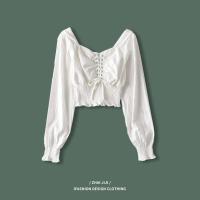 ราคา เสื้อลูกไม้แขนยาวเสื้อเอวลอยโชว์ไหปลาร้าผู้หญิงใหม่ฤดูร้อนเสื้อแขนพองอเนกประสงค์ (19673377100)