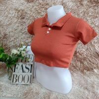 ราคา Namaing shop66 เสื้อยืดคอปกกระดุม เอวลอยเเขนสั้นเก๋ๆ (19695739250)