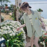ราคา สูทสำหรับผู้หญิงชุดสูท2ชิ้นเสื้อสูทลำลองสำหรับสีทึบลายตารางชุดกางเกงขาสั้นสำหรับฤดูร้อน (19049572525)