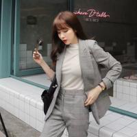 ราคา VARINDA CHARISSA ชุดสูทผู้หญิง ลายสก๊อตด สูทสีเทา ชุดสูทสีเทา สูทลายสก๊อต สูทออกงานสีเทา (20169819434)