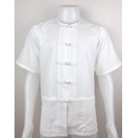 ราคา เสื้อผ้าฝ้าย ผ้าพื้นเมือง หนังกบ คอกลม กระดุมจีน แขนสั้น สีขาว (212141746)