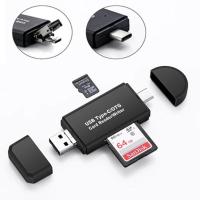 ราคา ใหม่แบบพกพา Mini Design Charming 3 in 1 USB Type C Micro USB 3 0 TF SD Card Reader สนับสนุนประเภท C OTG ขายร้อน (413327136)