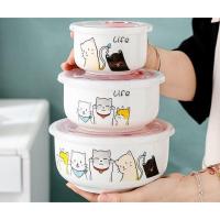 ราคา KIME พร้อมส่ง ชุดชามเซรามิค เซรามิค ชามเซรามิค พร้อมฝาปิด 3ใบ ชุด เข้าไมโครเวฟได้ ชาม ถ้วย (20541671995)