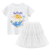 ราคา Girls Dress Set Ins Fashion Cartoon StellaLou Printing Candy Color Thin CottonT shirt Sequins Princess Skirt 2Pcs Kids Clothes (17782186559)