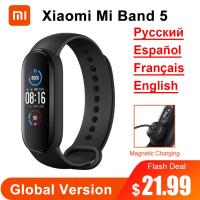 ราคา Global Version Xiaomi Mi Band 5 Smart Bracelet 4 Color AMOLED Screen Miband 5 Smartband Fitness Traker Waterproof Smart Band 5 (10170612255)