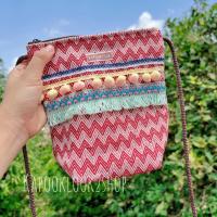 ราคา กระเป๋าผ้าทอ กระเป๋าสะพายแต่งพู่ ตกแต่งไม่ซ้ำแบบ กระเป๋าสะพายข้าง แฮนด์เมด handmade kapooklook ตกแต่ง (9583512985)