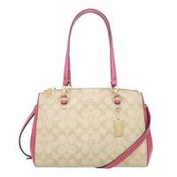 ราคา กระเป๋าถือ COACH แท้ ใบใหญ่ Coated canvas ลาย Signature และหนังแท้ สวยมาก ช่องเยอะ มีสายยาว COACH 77881 ETTA CARRYALL IN SIGNATURE COATED CANVAS Rouge (1447488407)