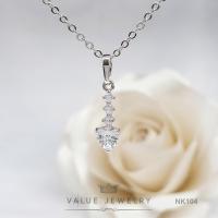 ราคา สร้อยคอพร้อมจี้ ประดับคริสตัลเพชรรูปหัวใจ Heart Shaped เพชรกลมเรียง ขนาดเล็ก เครื่องประดับ สร้อย NK104 ValueJewelry (455412579)
