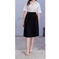 ราคา พร้อมส่ง ชุดกระโปรงยาวนักเรียน กระโปรงยาวนักเรียนสีดำ กระโปรงทรงพลีทเเฟชั่น (18428550808)