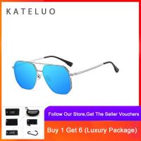 ราคา KATELUO คลาสสิกผู้ชายแว่นกันแดดสำหรับขับขี่โลหะ Double Beam ไนลอนแว่นกันแดดโพลาไรซ์กว้างด้านเหลี่ยมบังแดดแว่นตากันแดด CP2261 (17275458609)
