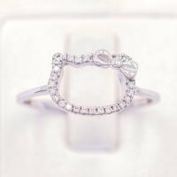 ราคา Lucky Gems แหวนคิตตี้รอบๆ เงินแท้92 5 เพชร CZ เกรด Premium เล่นไฟดี ชุบทองคำขาว LKM703 (17910565883)