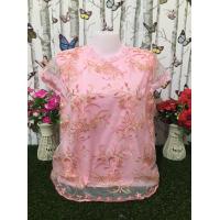 ราคา เสื้อลูกไม้ ผ้าแก้ว เสื้อลูกไม้สาวอวบ เสื้อสาวอวบ เสื้อลูกไม้ออกงาน เสื้อผ้าผู้หญิง อก42นิ้ว เสื้อสีแดง รุ่น801 (16066167501)