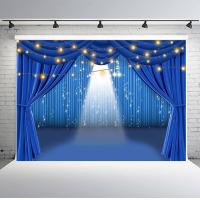 ราคา เวทีม่านสีฟ้า7x5ft ฉากหลังถ่ายภาพโรงละครอุปกรณ์ประกอบฉากในสตูดิโอถ่ายรูปภาพถ่ายพื้นหลังที่สปอตไลต์เวที (20400293963)
