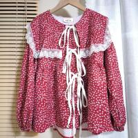 ราคา พร้อมส่ง Heaha เสื้อพิมพ์ลายคอปก ผูกโบว์ อกใหญ่ใส่สบาย งานสวยมาก (21320638828)