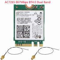 ราคา Intel Wireless AC 7265 7265NGW Dual Band 2 4Ghz 5Ghz 802 11ac 2X2 WiFi BT4 0 867Mbps การ์ด NGFF พร้อม2ชิ้น IPEX เป็น SMA (413299566)