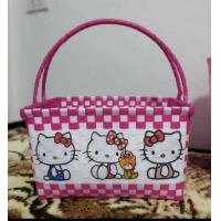 ราคา กระเป๋าตะกร้าสานพลาสติกลายคิตตี้ขนาด 8 12 6 5 นิ้ว (8152185227)