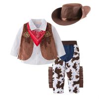 ราคา 5Pcs Baby Boys Cowboy Costume Halloween Dress Up Set Theme Party Cosplay Performance Costumes Birthday Gift 1 7 Years Western Denim Suit Denim Vest Set (20793086539)
