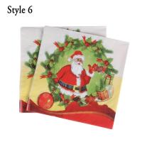 ราคา COD IN STOCK 20pcs Snowman Santa Claus Table Decor Towel Serviette Printing Paper Napkin Christmas Decoration (20670838117)