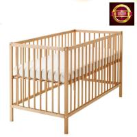 ราคา เตียงเด็กเด็กอ่อน 60x120 ซม ไม้บีช พร้อมเบาะรอง (402563689)