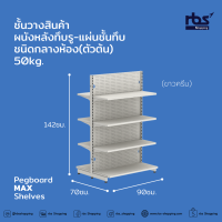 ราคา Pegboard MAX Shelves ชั้นวางสินค้าผนังหลังทึบรู แผ่นชั้นทึบ ชนิดกลางห้อง ตัวต้น 50kg (18500517020)