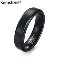ราคา Kemstone แหวนแฟชั่นสำหรับผู้ชายเคลือบเงินสีดำขนาด5มม แหวนทังสเตนขนาด6ถึง12 (10952056769)