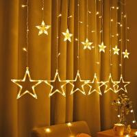 ราคา shopthai123 ไฟประดับตกแต่ง ม่านดาว ไฟปีใหม่ คริสต์มาส เทศกาล ไฟม่านดาว LED ไฟสวยงามรูปดาว ยาว 2 5เมตร (17039905800)