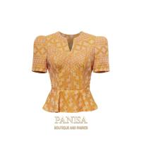 ราคา เสื้อทำงาน เสื้อไปงาน เสื้อผ้าไทยลายขอพระราชทาน เสื้อลายดอกรักพระราชทาน (19303622214)