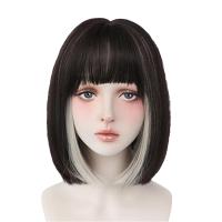 ราคา หูแขวนสั้นย้อมวิกผมสีดำสีเบจสีน้ำตาลแฟชั่นปรับตรงบ๊อบวิกผมสำหรับผู้หญิง33เซนติเมตร 13in (21212883919)
