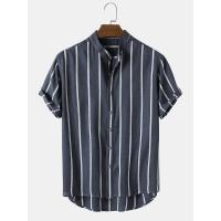 ราคา เสื้อชายหาดลายตารางหมากรุกสีแดงสำหรับผู้ชายเสื้อผ้าผู้ชายมีกระดุมแนวฮาวายสำหรับเสื้อลายทางเสื้อผู้ชายฤดูร้อนเสื้อผ้าผู้ชายมีไซส์ยุโรปสีดำและสีขาวเสื้อเชิ้ต (20654811293)