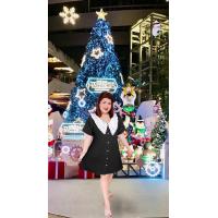 ราคา 263 R ชุดเดรสสาวอวบ ชุดออกงานสาวอวบ เดรสปกลูกไม้ฉลุ (17143689197)