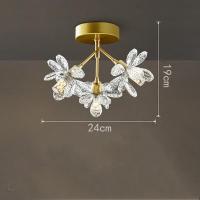 ราคา โคมไฟระย้า ประดับคริสตัล ลายดอกไม้ หรูหรา แบบเรียบง่าย สไตล์โมเดิร์น สําหรับติดเพดานระเบียง ทางเข้า (20558163912)