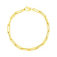ราคา สร้อยข้อมือทองคำแท้14K ทรงเปเปอร์คลิป เวลาจัดส่ง 7 10 วัน 14K Yellow Gold Bold Paperclip Chain Bracelet (12101654824)